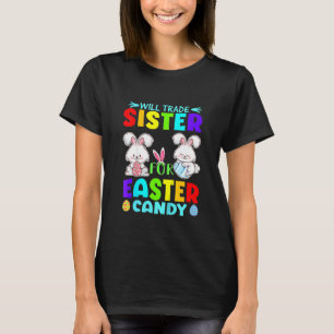 Camiseta Crianças Trocarão Irmã Para Foco De Ovos De Páscoa