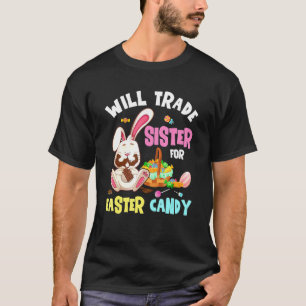 Camiseta Crianças Trocarão Irmão Por Comer Páscoa Coelhinho
