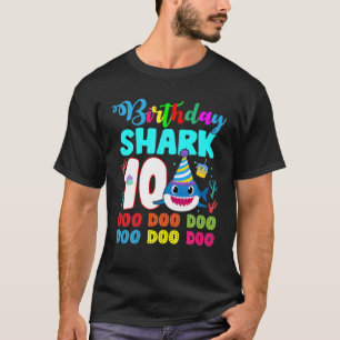 Camiseta Crianças Tubarão Bebê 10 Anos De Idade 10º Anivers