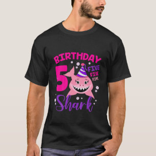 Camiseta Crianças Tubarão-Bebê 5 Anos 5 Doo Doo