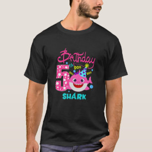 Camiseta Crianças Tubarão-Bebê 5 Anos 5 Doo Doo Doo Doo Doo