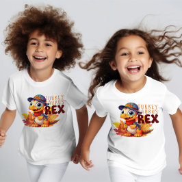 Camiseta Crianças "Turkey Taurus Rex", Ação De Graças Bela