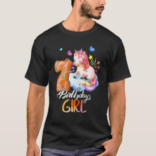 Camiseta Crianças Unicorn 7 Aniversário Eu tenho 7 anos Gar