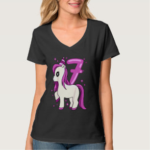 Camiseta Crianças Unicórnio 7 Anos Aniversário