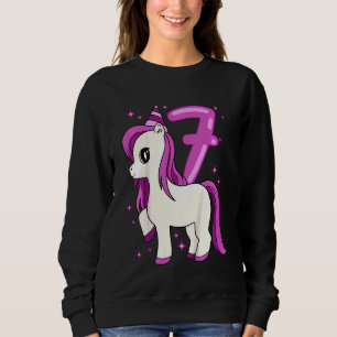 Camiseta Crianças Unicórnio 7 Anos Aniversário