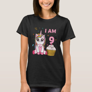 Camiseta Crianças Unicórnio Criatura mítica I Am 9 anos b