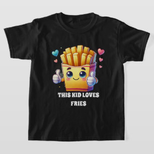 Camiseta Crianças unisex amam batatas fritas adicionam text