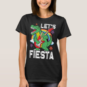 Camiseta Crianças Vamos Festa Dino Trex Fofo Meninos Cinco