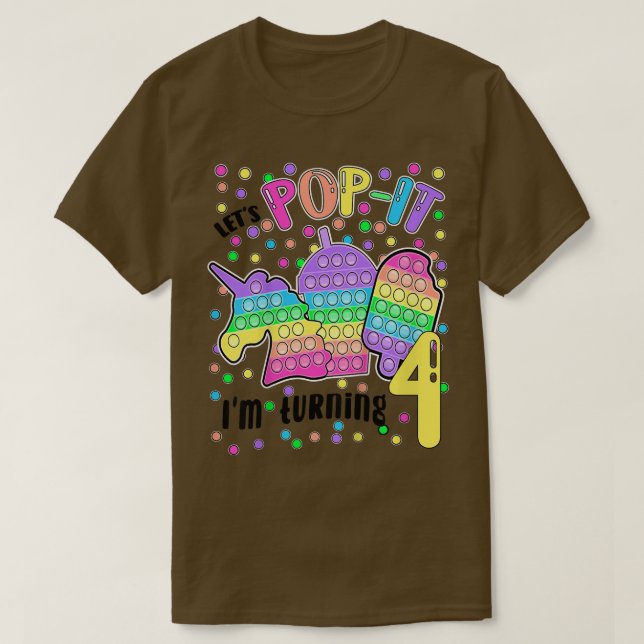 Camiseta Crianças Vamos Popit Estou fazendo 4 Coloridos 4º  (Frente do Design)