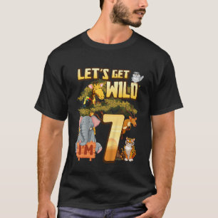 Camiseta Crianças Vamos sejam selvagens sou 7 Safari Animal