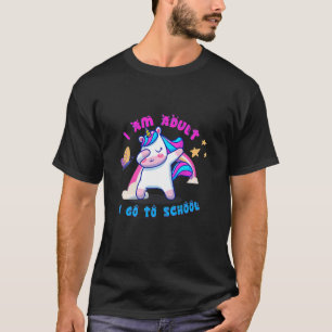 Camiseta Crianças vão para a escola um Unicórnio fofo com u