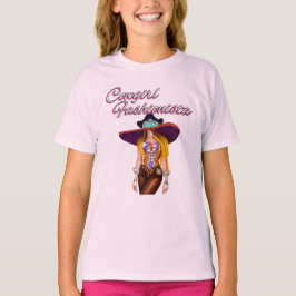 Camiseta Crianças vestes Ocidentais, Cowgirl com Cowgirl Ha