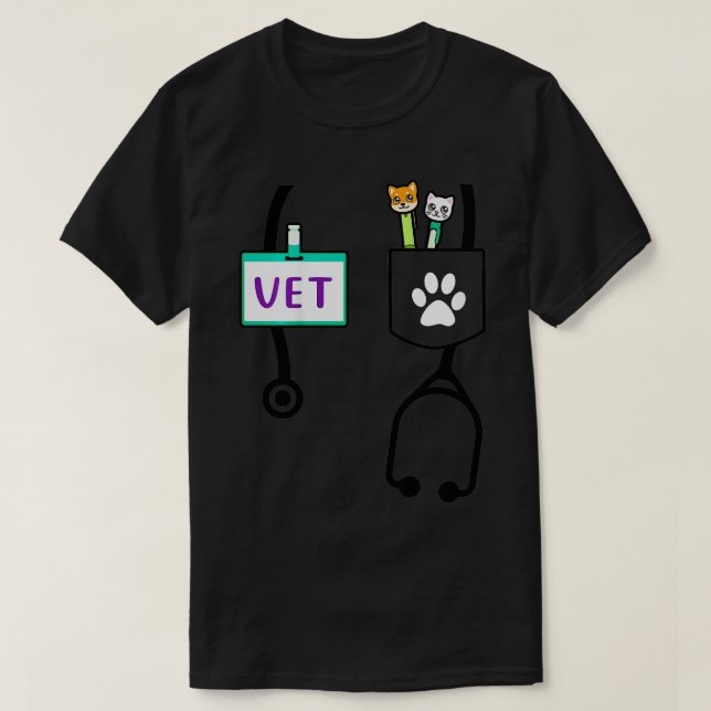 Camiseta Crianças Veterinárias Gift Boys Meninas Crianças A (Frente do Design)