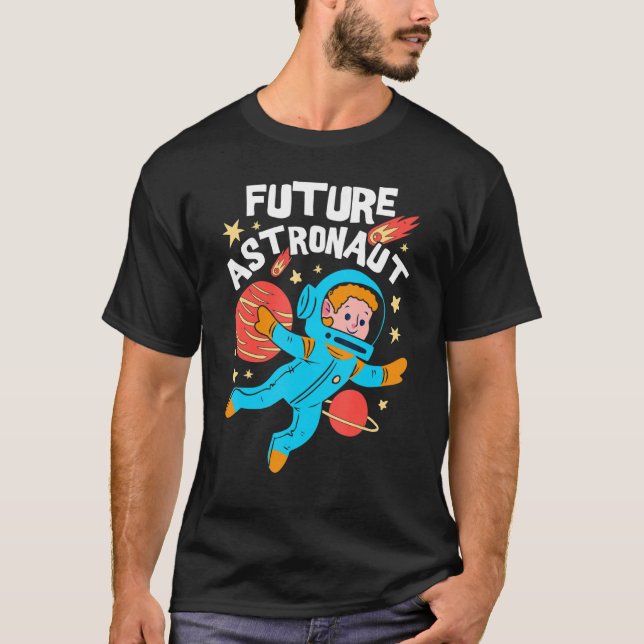 Camiseta Crianças Viagem do Espaço Astronauta Futuro (Frente)