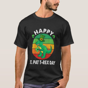 Camiseta Crianças Vintage Ruas Felizes Pat Trex Day Dino Pa
