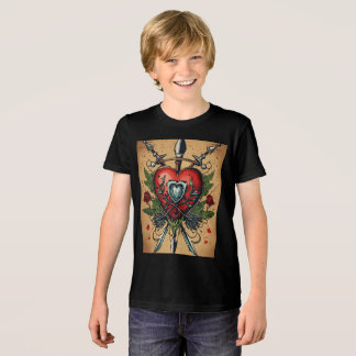 Camiseta Crianças Vintage Tatto Heart Shirt