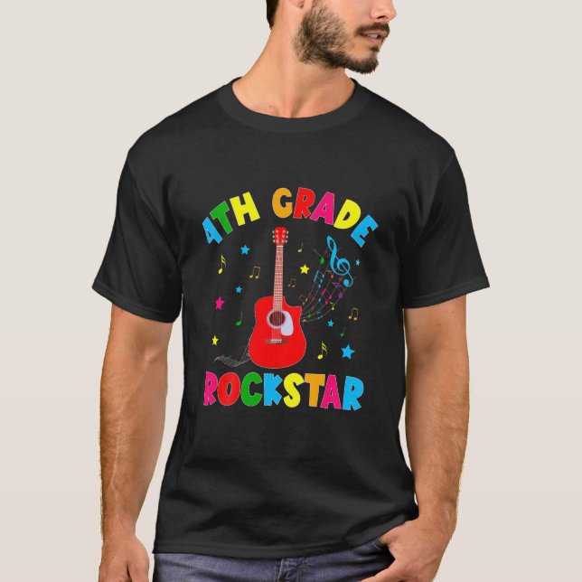 Camiseta Crianças: Violão Elétrico Rockstar De 4º Grau Volt (Frente)