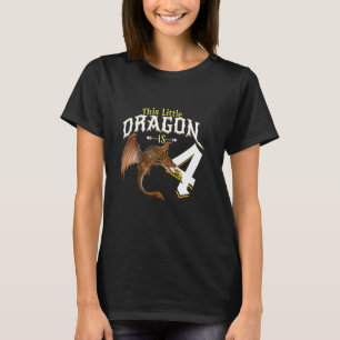 Camiseta Crianças Virando O Tema Do Dragão De 4 Anos Quarto