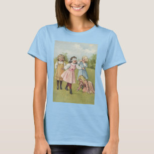 Camiseta Crianças Vitorianas Antigas Jogam Cabra Cega