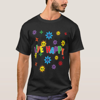 Camiseta Crianças Vivem Feliz Mensagem Positiva Quota Motiv
