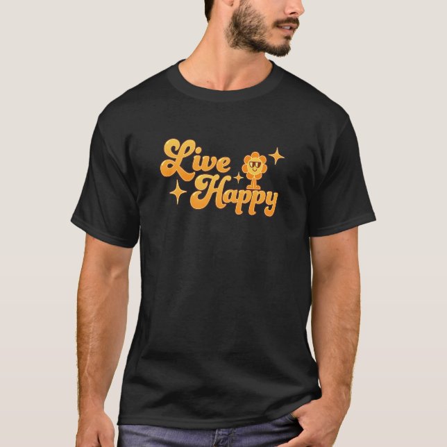 Camiseta Crianças Vivem Feliz Mensagem Positiva Quota Motiv (Frente)