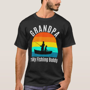 Camiseta Crianças Vovô É O Meu Vovô Pescado Divertido Amigo
