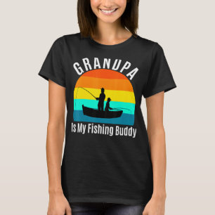Camiseta Crianças Vovô É O Meu Vovô Pescado Divertido Amigo