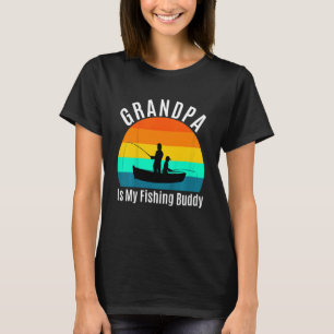 Camiseta Crianças Vovô É O Meu Vovô Pescado Divertido Amigo