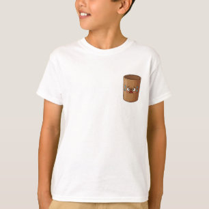 Camiseta Crianças Xícara de Café Marrom Suando Nervoso