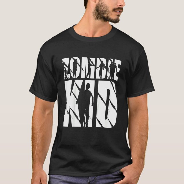 Camiseta Crianças Zombie, Crianças, Halloween E Zombie (Frente)