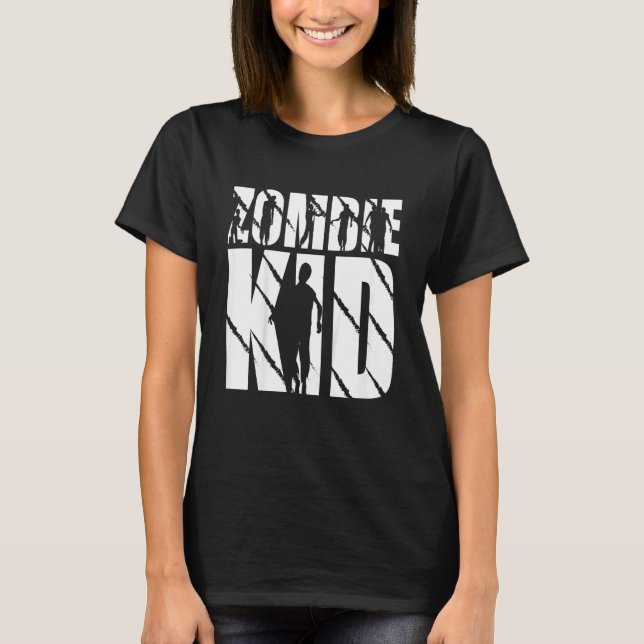 Camiseta Crianças Zombie, Crianças, Halloween E Zombie (Frente)