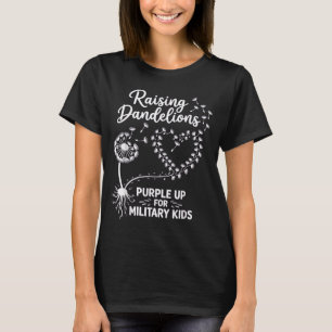 Camiseta Criando Dandelions Roxo para Criança Militar
