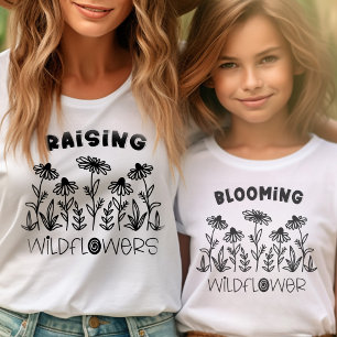Camiseta Criando Flores Silvestres Preto Branco Correspondê