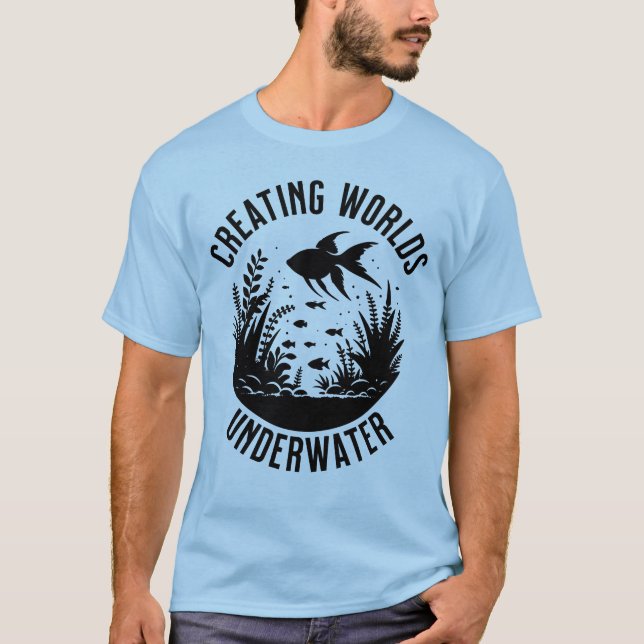 Camiseta Criando Mundos Embarcando Aquascaping Fish Keeper (Frente)