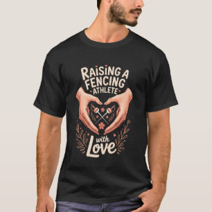 Camiseta Criando um Atleta de Esgrima com Amor Mamãe Papai