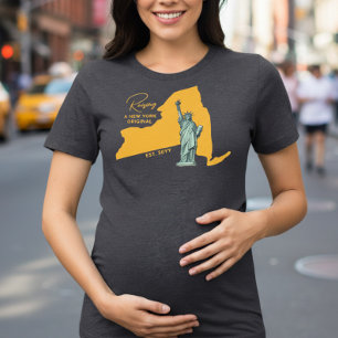Camiseta Criando um Mapa Original de Nova York e uma Mãe Es