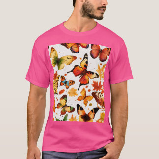Camiseta Criar borboletas do outono sem costura design