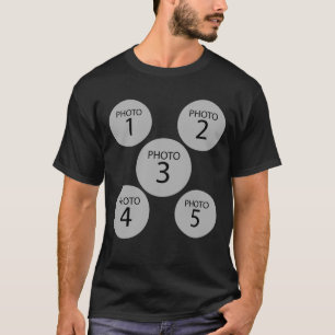 Camiseta Criar COLAGEM DE FOTOS REDONDA DO modelo 5 Origina