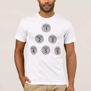 Camiseta Criar COLAGEM DE FOTOS REDONDA DO modelo 6 Origina