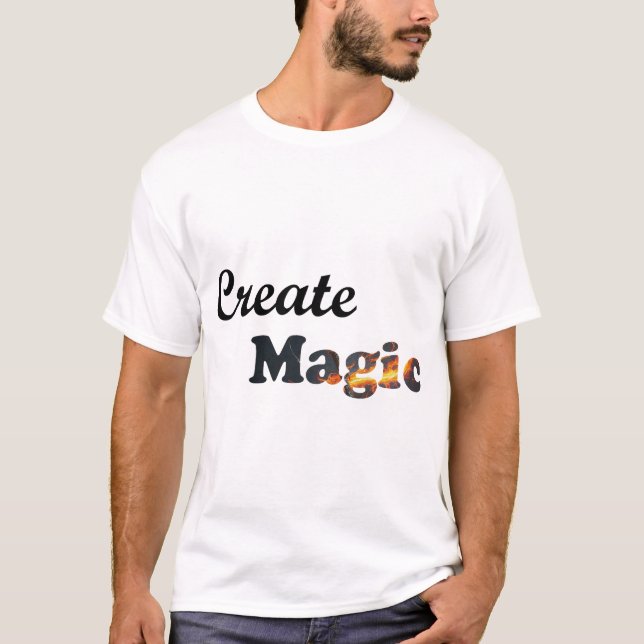Camiseta Criar design de texto simples mágico (Frente)