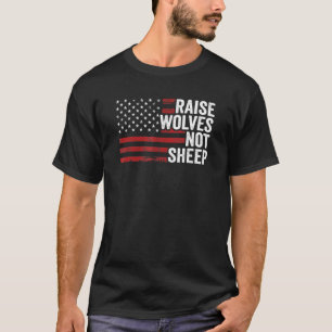Camiseta Criar Lobos Não Ovelhas Bandeira Americana Patriót