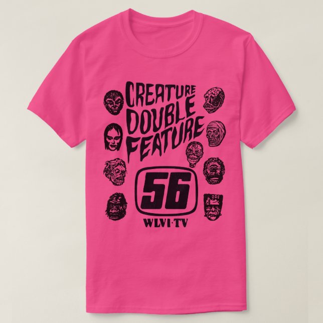 Camiseta Criar Monstros Clássicos de Recurso Duplo (Frente do Design)