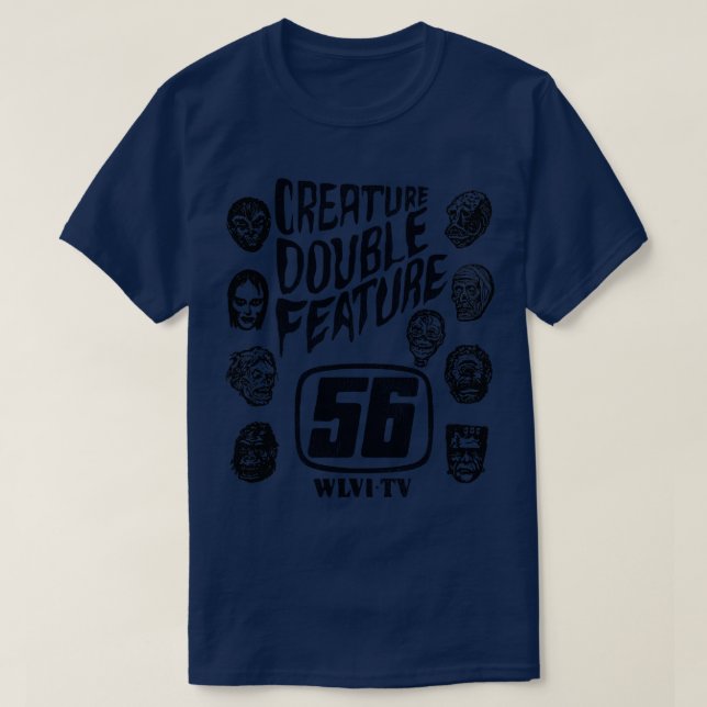 Camiseta Criar Monstros Clássicos de Recurso Duplo (Frente do Design)