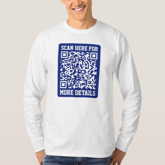 Camiseta Criar um código de QR digitalizável | Marinho Azul (Frente)