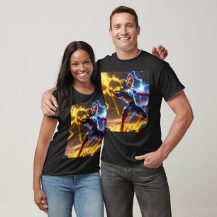 Camiseta Criar uma imagem de um super-herói com o poder de 