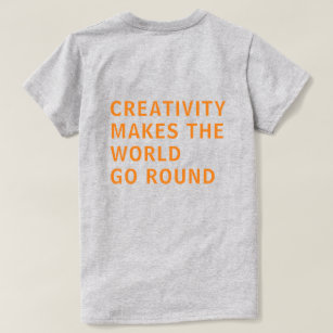 Camiseta Criatividade Citando Tipografia Laranja Impressão