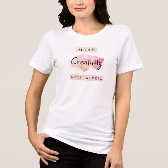 Camiseta Criatividade com aquarela e Camisa-T com menor str (Frente)