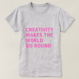 Camiseta Criatividade Criativa Cita Cinza de Tipografia Ros