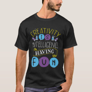 Camiseta Criatividade É Inteligência Tendo Professora Diver