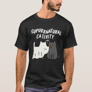 Camiseta Criatividade Su-Purr-Natural Funny Cat Pun Dark BG
